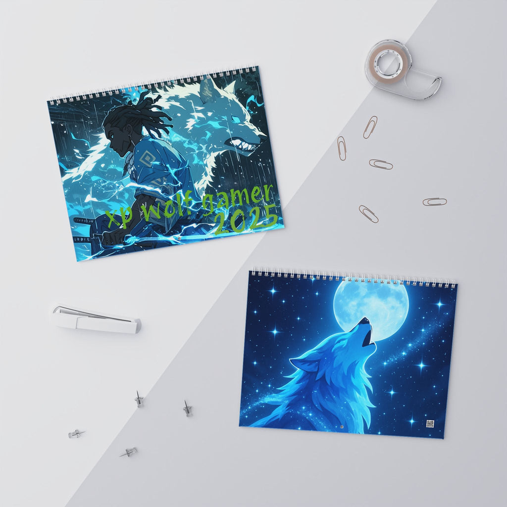 XP Wolf Gamer Wall Calendar (2025)