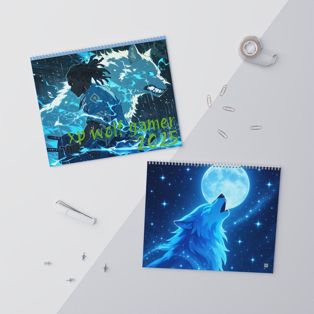 XP Wolf Gamer Wall Calendar (2025)