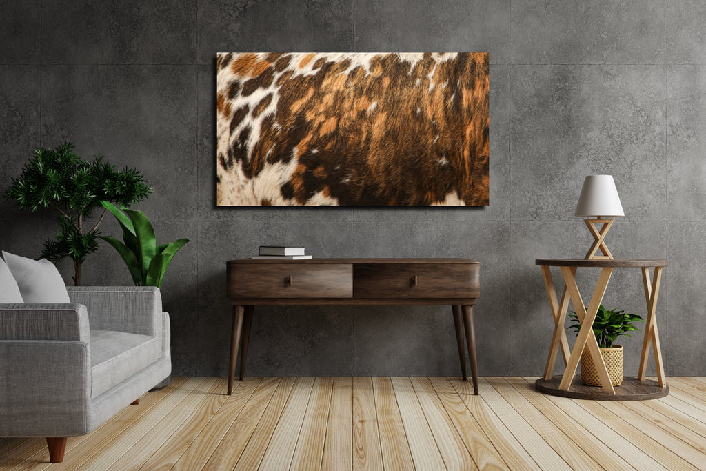 Brindle Cowhide Rustic Western Canvas Wall Art Farmhouse Decor