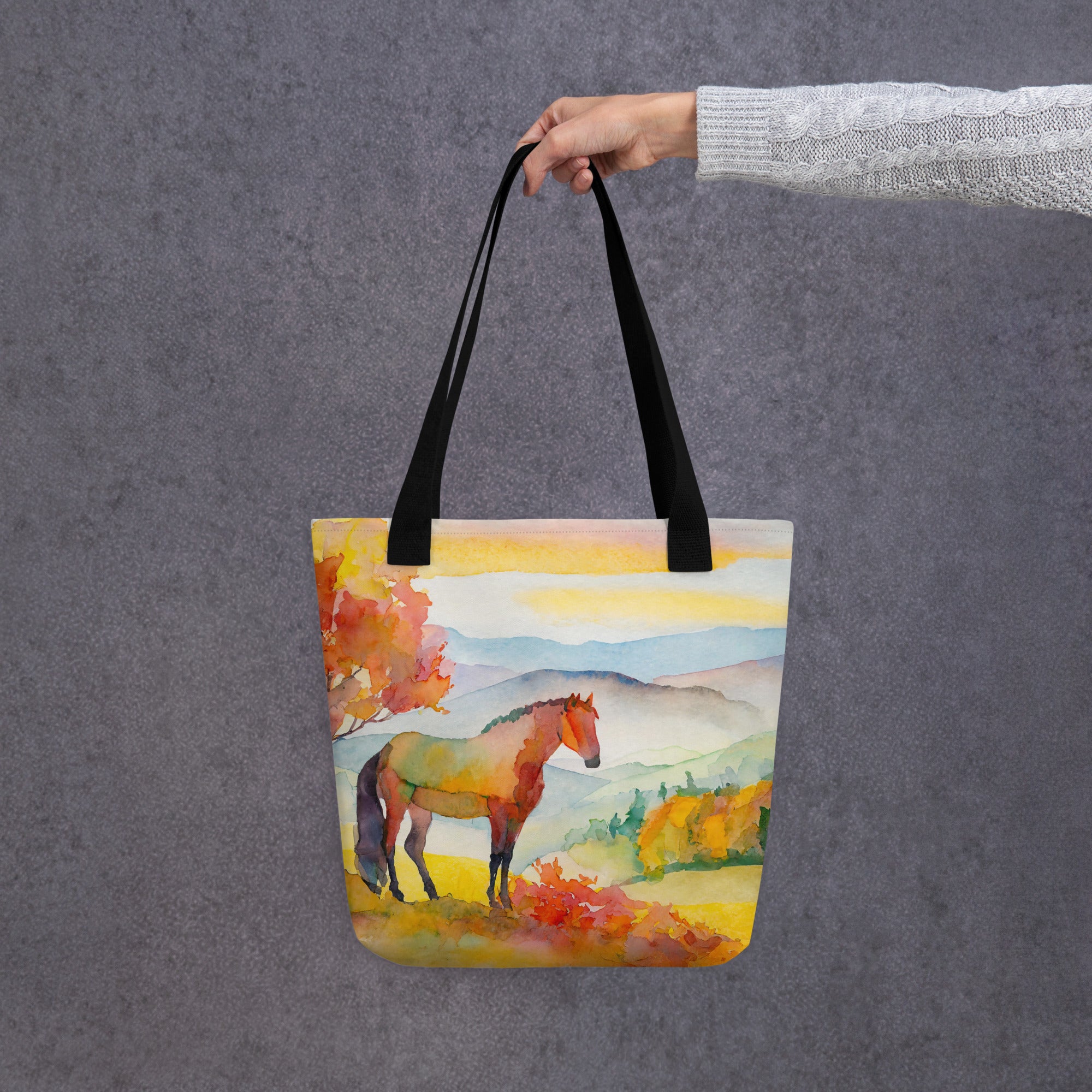 Autumn Watercolor Horse Tote bag