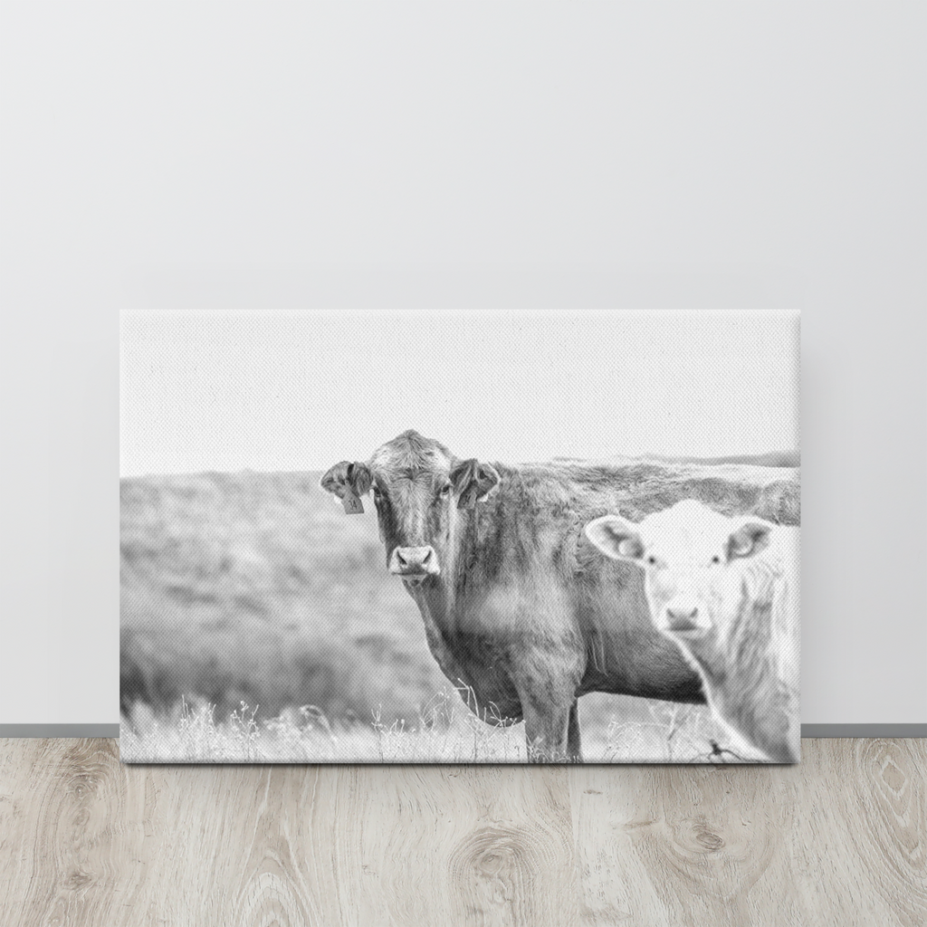 Cow Wall Art, Canvas, Home Decor, Rustic Farmhouse