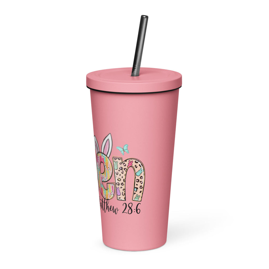 He is Risen 20oz Insulated tumbler with Straw