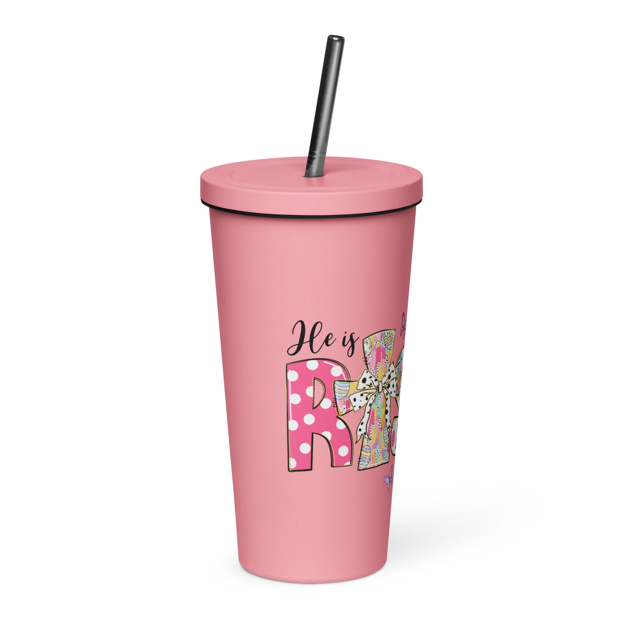 He is Risen 20oz Insulated tumbler with Straw