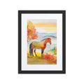 Autumn Horse Watercolor Framed Poster