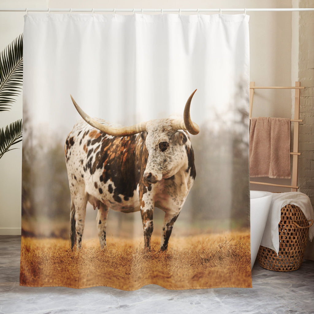 Brindle Longhorn Cow Shower Curtain