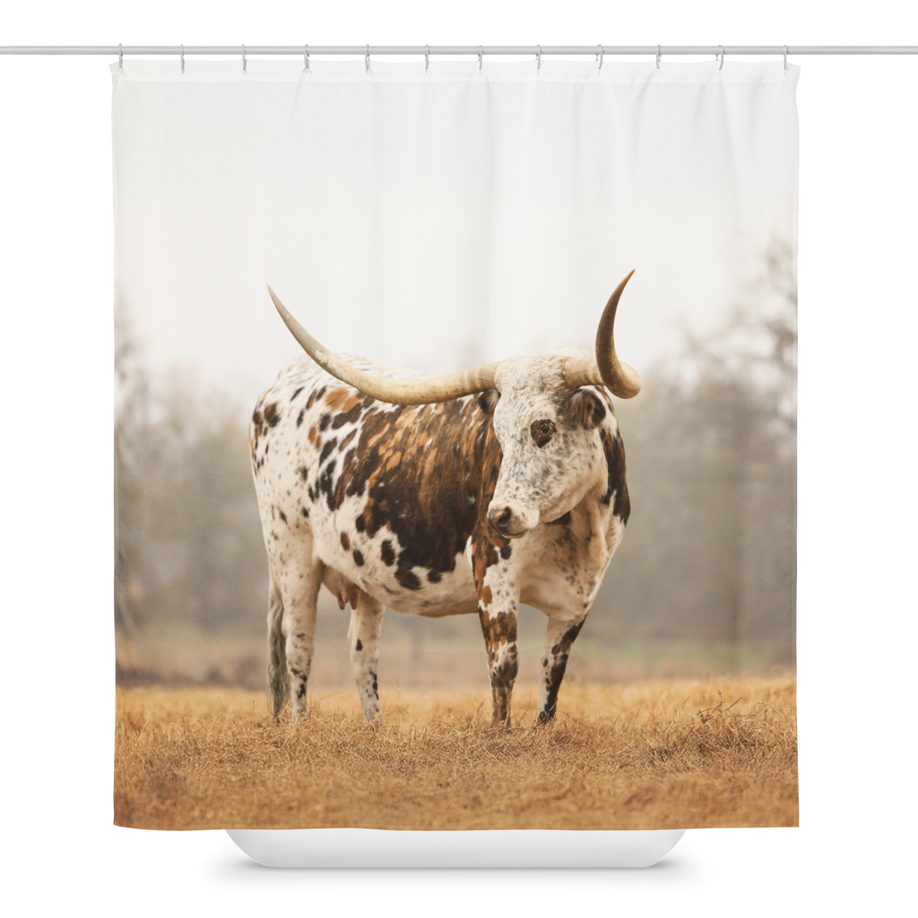 Brindle Longhorn Cow Shower Curtain