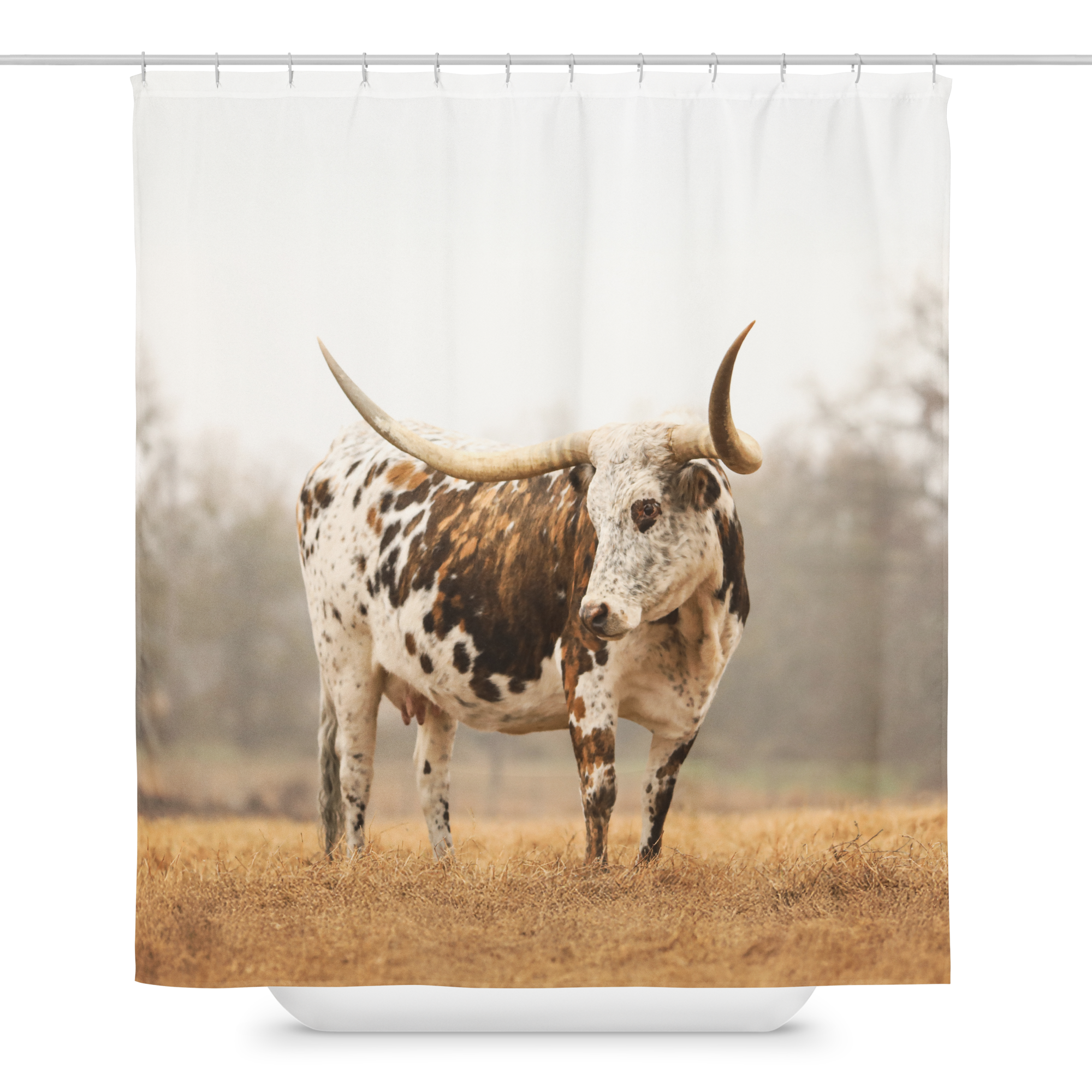 Brindle Longhorn Cow Shower Curtain