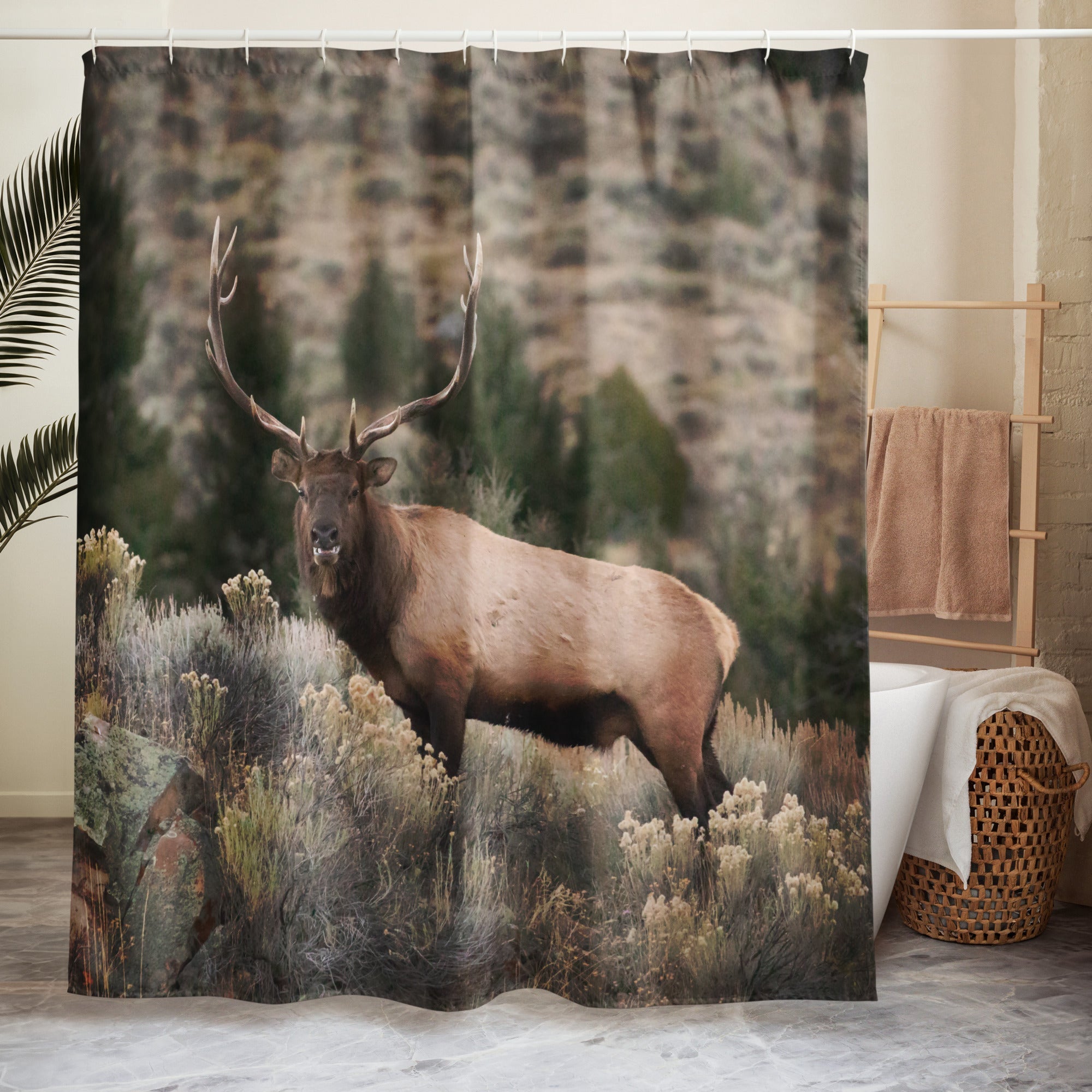 Bull Elk Shower Curtain