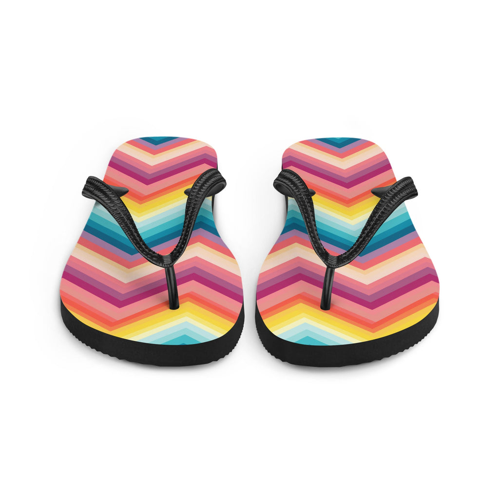 Colorful Chevron Print Flip-Flops