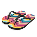 Colorful Chevron Print Flip-Flops