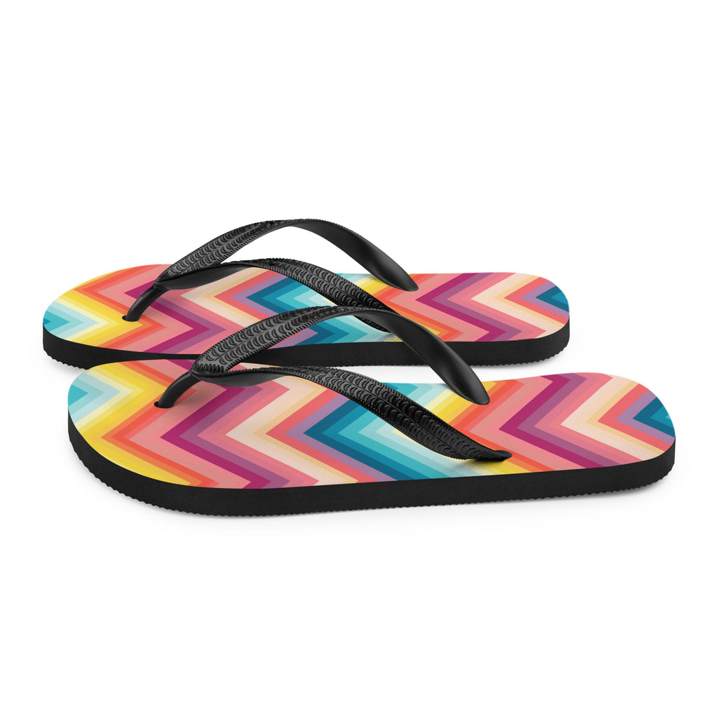 Colorful Chevron Print Flip-Flops