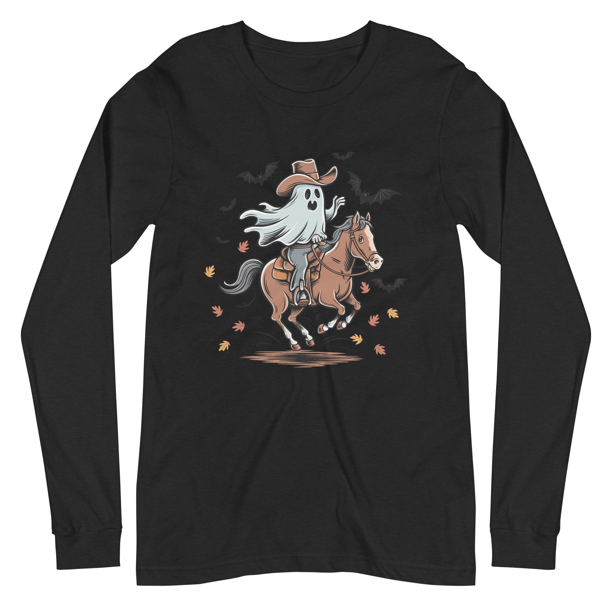 Cowboy Ghost Halloween Unisex Long Sleeve Tee