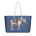 Grey Horse Oversized Navy Blue Weekender Bag