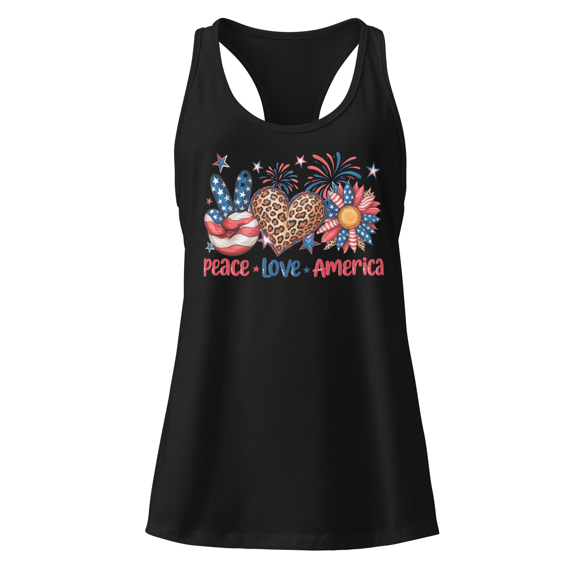 Peace Love America Women’s Racerback tank top