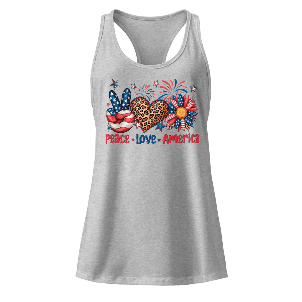 Peace Love America Women’s Racerback tank top