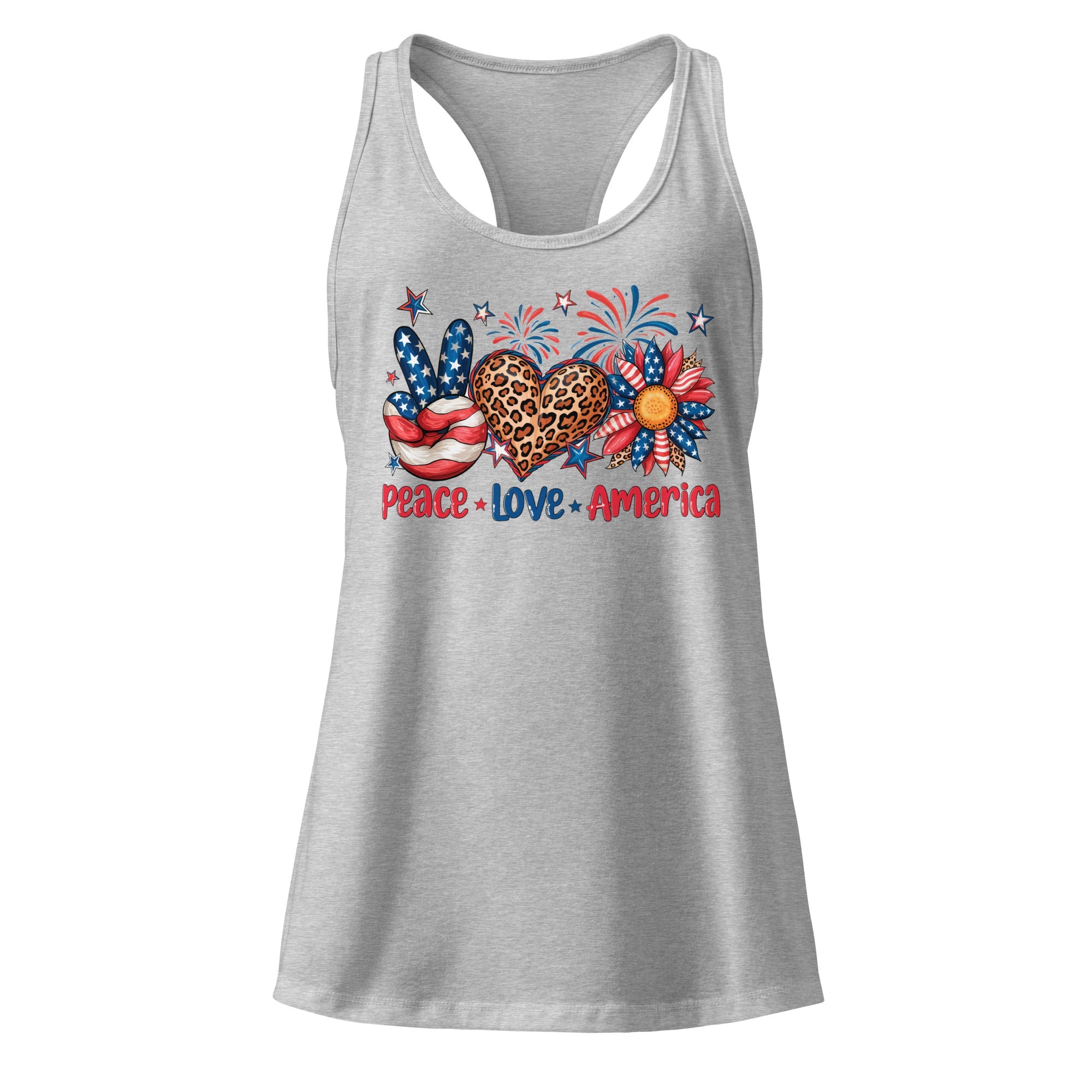 Peace Love America Women’s Racerback tank top
