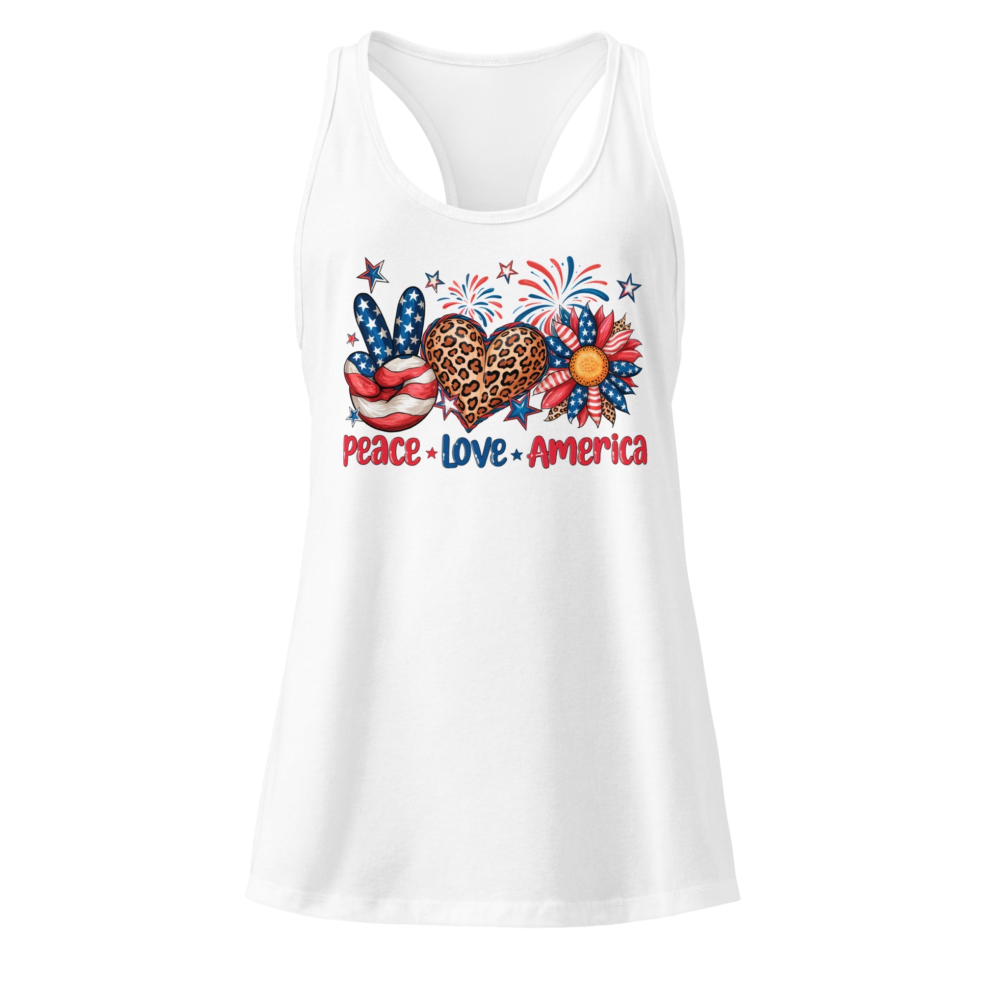 Peace Love America Women’s Racerback tank top