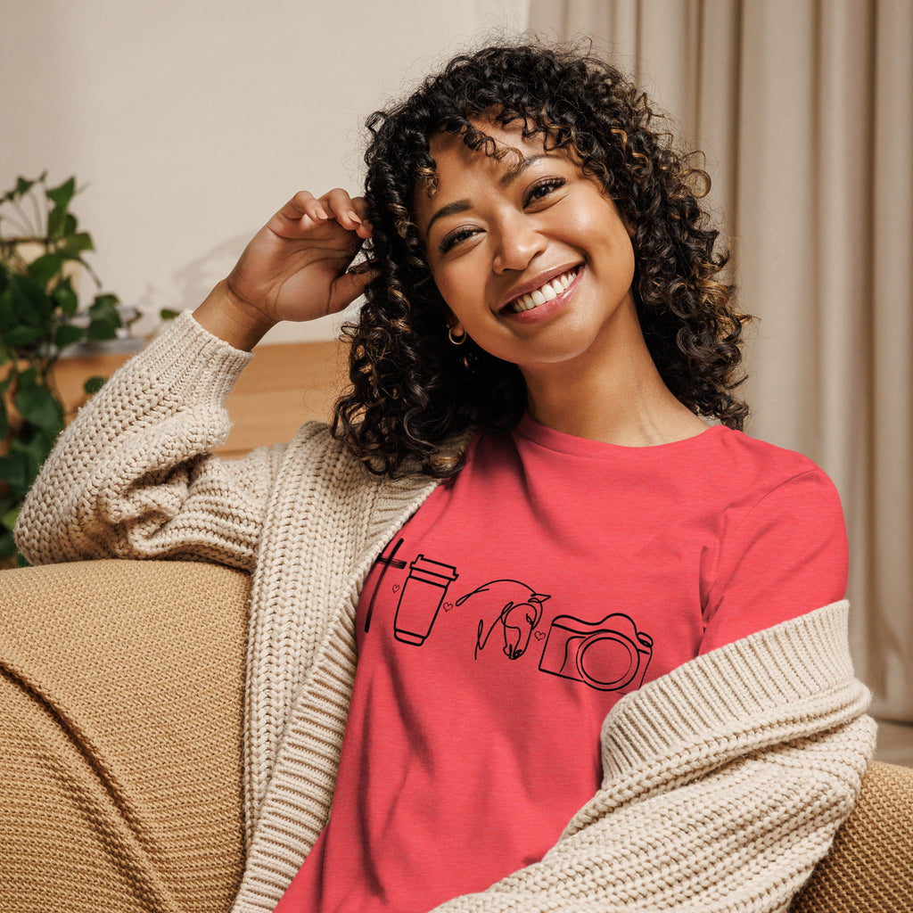 God, Coffee, Horses, Photography | Bella + Canvas Women's Relaxed T-Shirt