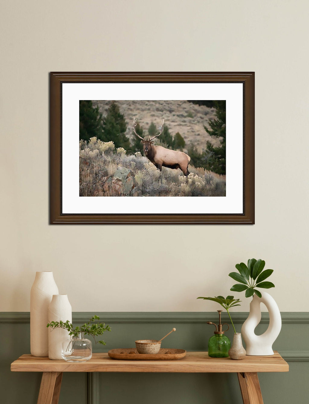 Yellowstone Bull Elk Canvas Wall Art | Hunting Lodge Cabin Decor